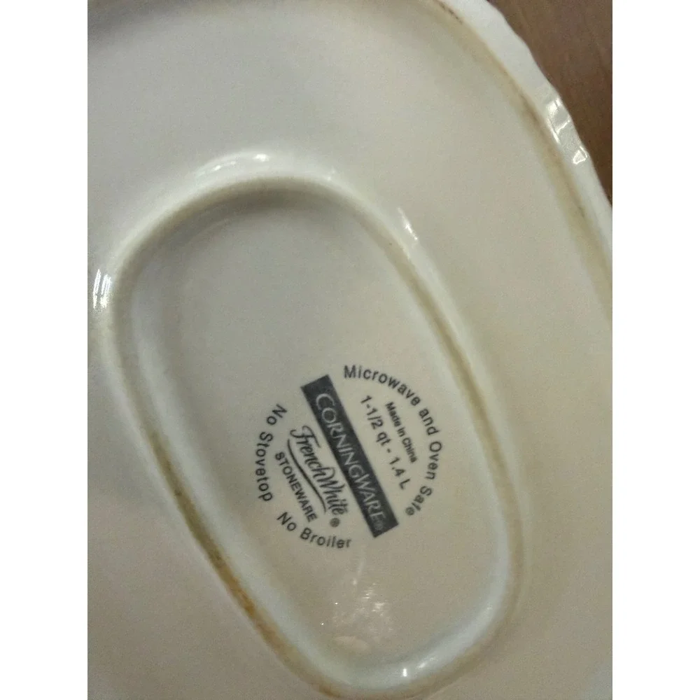 CorningWare French White Casserole Dish Set 3 Piece Stoneware with Glass Lids